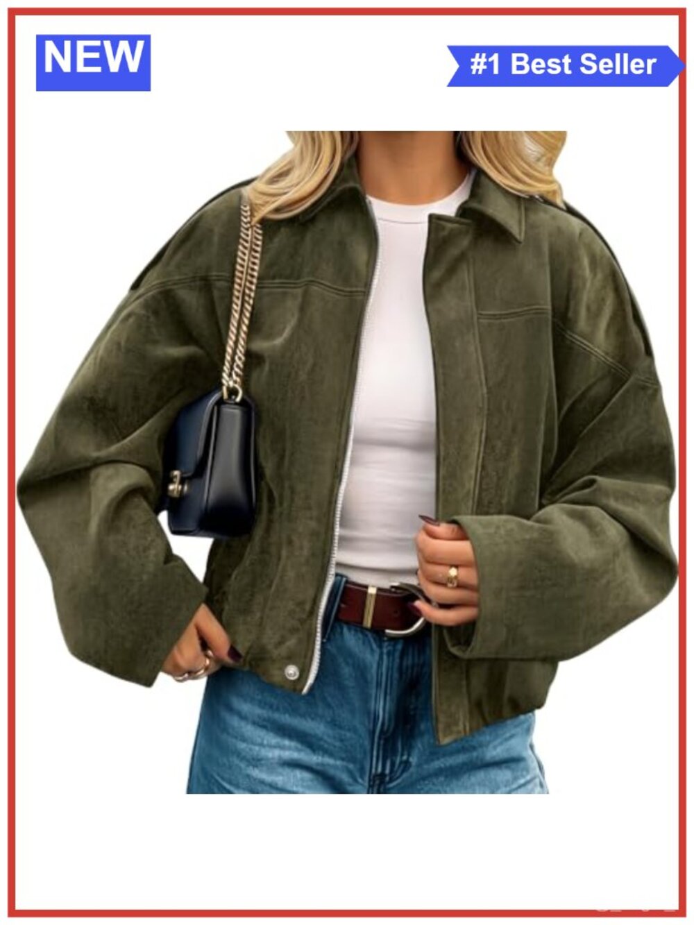 Faux Suede Cropped Jacket Open Front Long Sleeve Casual Fall Coat